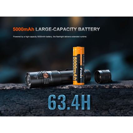 Fenix PD36RACE - LED dæmpbar genopladelig lommelygte LED/USB 5000 mAh IP68 3000 lm 63,45 h sort