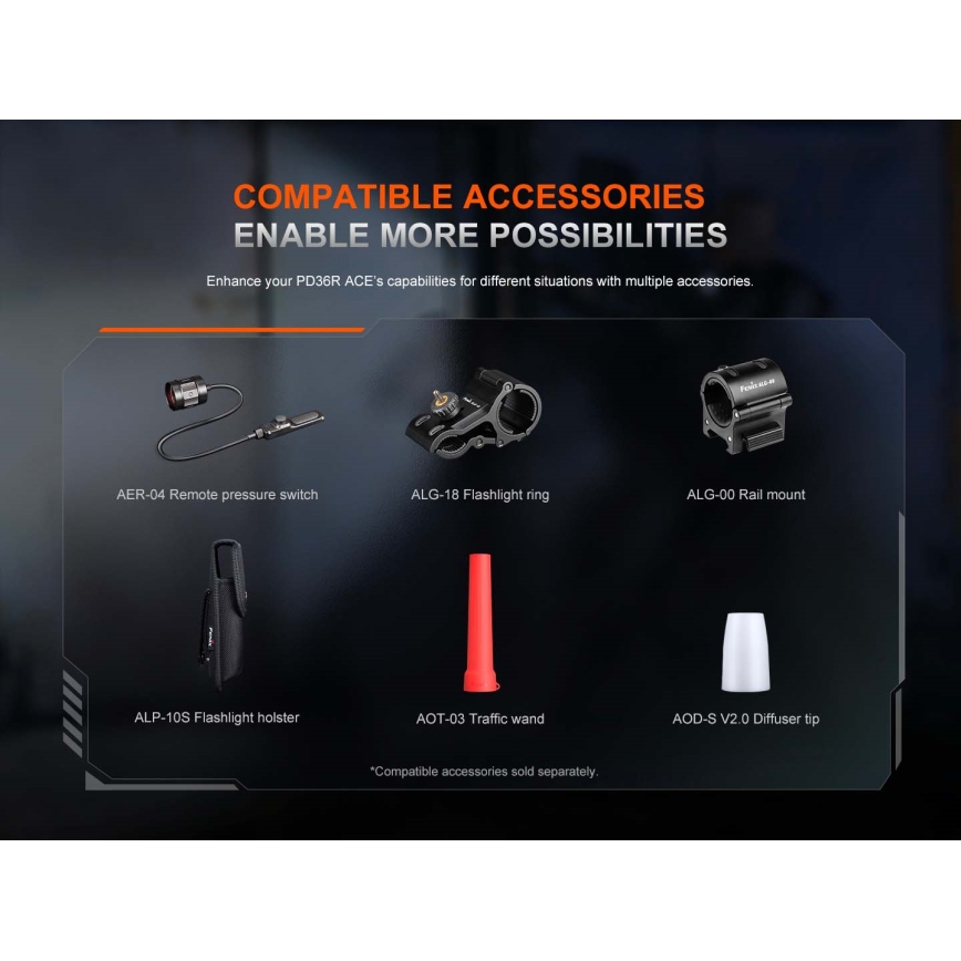 Fenix PD36RACE - LED dæmpbar genopladelig lommelygte LED/USB 5000 mAh IP68 3000 lm 63,45 h sort