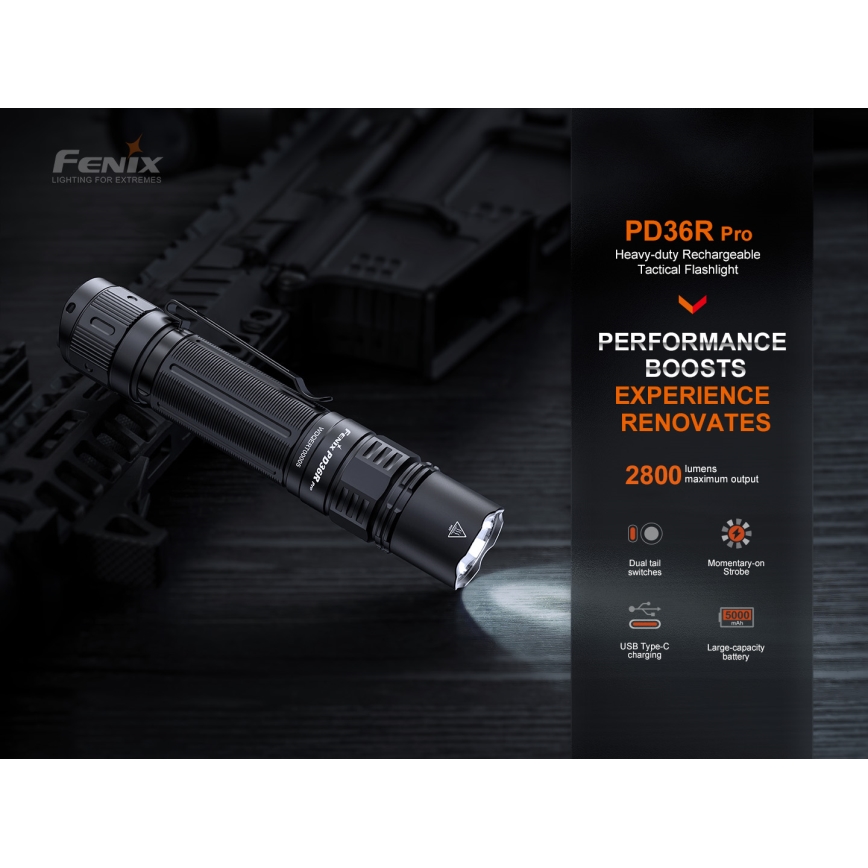 Fenix PD36RPRO - LED Genopladelig lommelygte LED/USB IP68 2800 lm 42 timer 5000 mAh