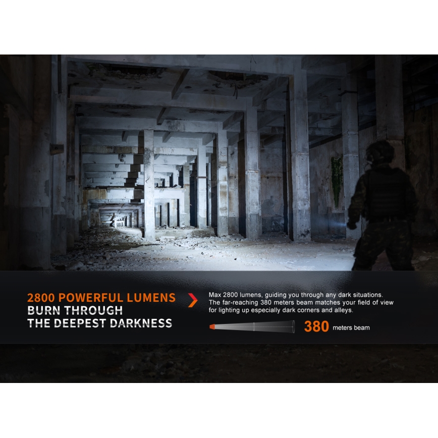 Fenix PD36RPRO - LED Genopladelig lommelygte LED/USB IP68 2800 lm 42 timer 5000 mAh