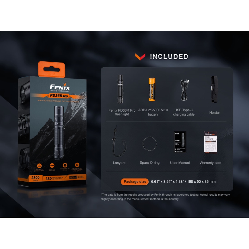Fenix PD36RPRO - LED Genopladelig lommelygte LED/USB IP68 2800 lm 42 timer 5000 mAh