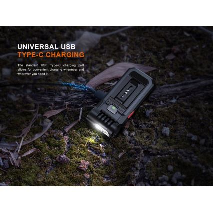 Fenix SW05RREDBLC - LED lommelygte dæmpbar og genopladelig LED/USB IPX6 150 lm 49 timer sort
