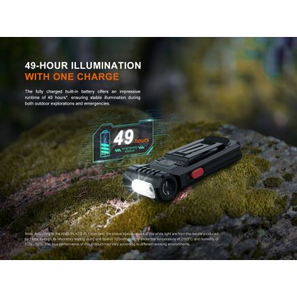 Fenix SW05RREDBLC - LED lommelygte dæmpbar og genopladelig LED/USB IPX6 150 lm 49 timer sort