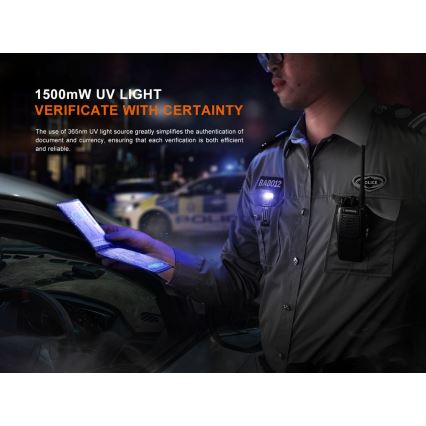 Fenix SW05RUVBLC - LED lommelygte dæmpbar og genopladelig LED/USB IPX6 150 lm 49 timer sort