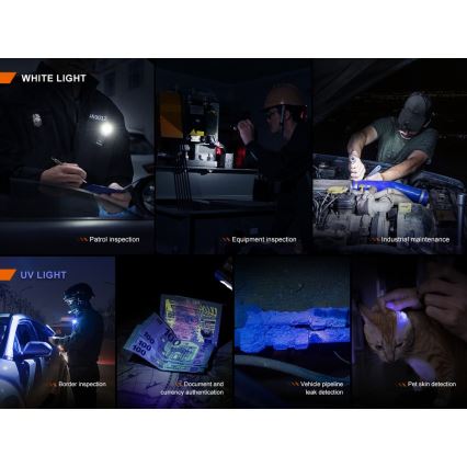 Fenix SW05RUVBLC - LED lommelygte dæmpbar og genopladelig LED/USB IPX6 150 lm 49 timer sort