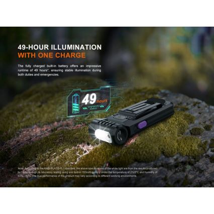 Fenix SW05RUVBLC - LED lommelygte dæmpbar og genopladelig LED/USB IPX6 150 lm 49 timer sort