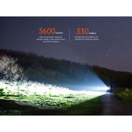 Fenix TK17BLK - LED dæmpbar genopladelig lommelygte LED/USB 6000 mAh IP68 3600 lm 60 t sort