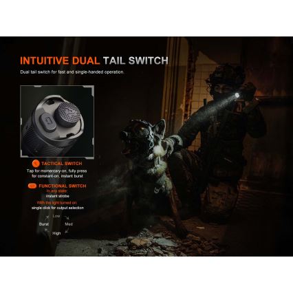 Fenix TK21RBLK - LED-dæmpbar opladelig lommelygte LED/USB 6000 mAh IP68 3600 lm 72,5 h sort