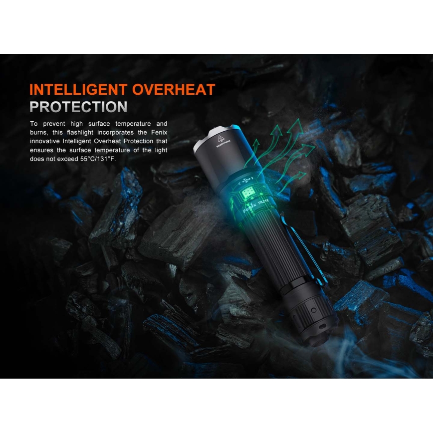 Fenix TK21RBLK - LED-dæmpbar opladelig lommelygte LED/USB 6000 mAh IP68 3600 lm 72,5 h sort
