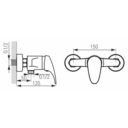 FERRO - Brusebatteri ONE i poleret krom