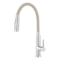 FERRO - Hane m. fleksibel arm skinnende krom/beige