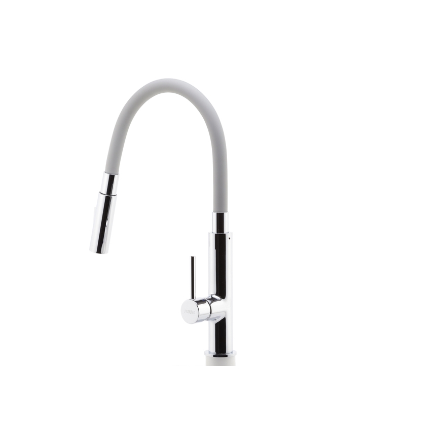 FERRO - Hane m. fleksibel arm skinnende krom/grå