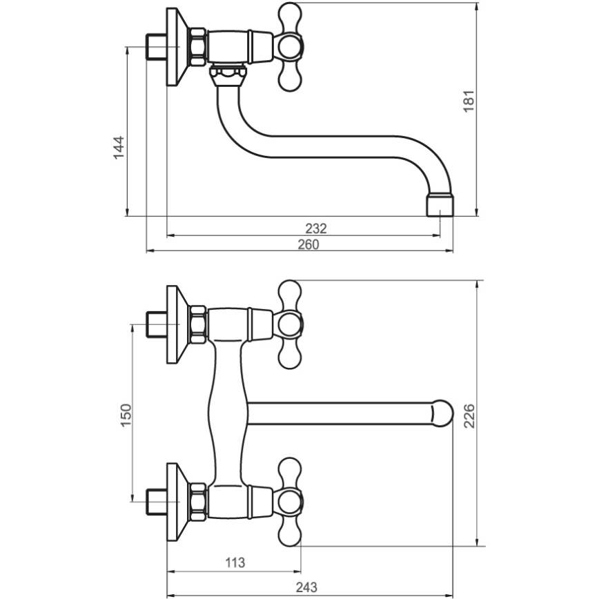 FERRO - Køkken-/håndvaskarmatur ANTICA i bronze