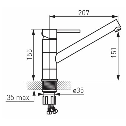 FERRO - Køkkenarmatur FIESTA, blank krom