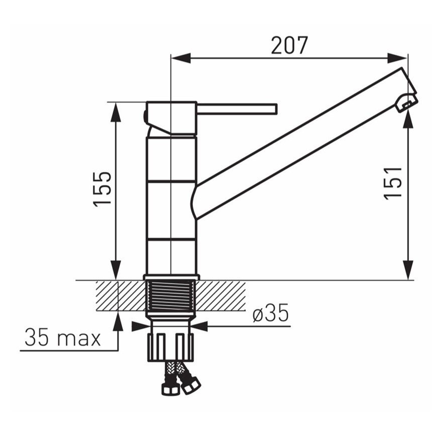 FERRO - Køkkenarmatur FIESTA, blank krom