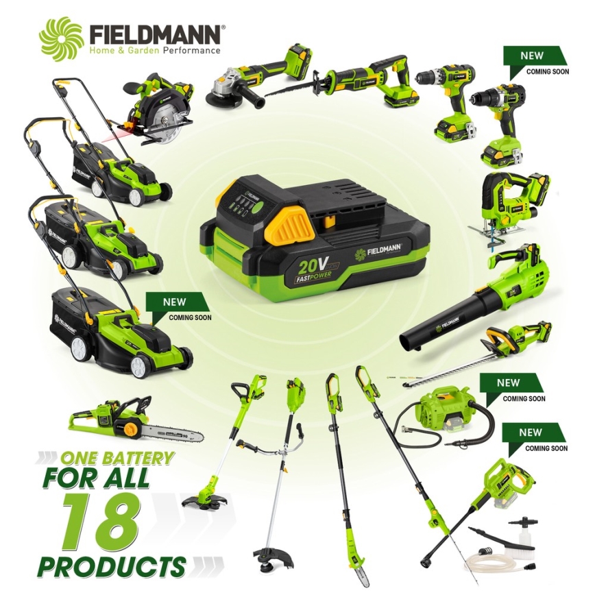 Fieldmann - 20V Li-Ion genopladeligt batteri 4000 mAh