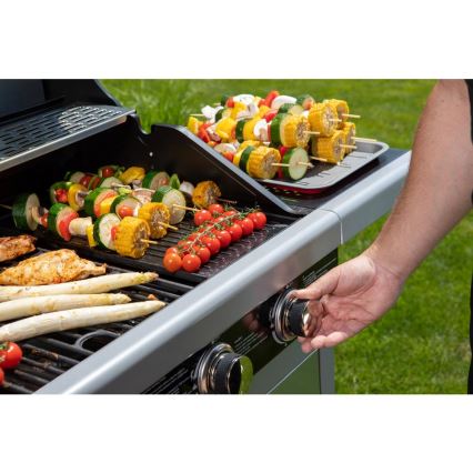 Fieldmann - Gasgrill med 3 brændere i mat krom