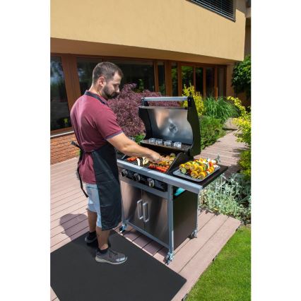 Fieldmann - Gasgrill med 3 brændere i mat krom