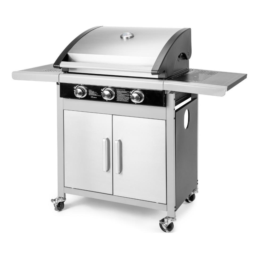 Fieldmann - Gasgrill 3x brændere mat krom