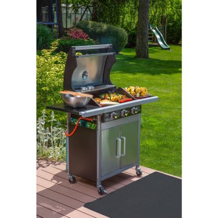 Fieldmann - Gasgrill 3x brændere mat krom