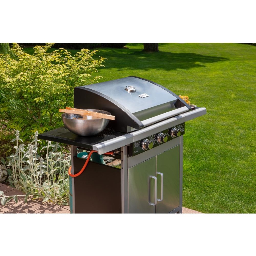 Fieldmann - Gasgrill 3x brændere mat krom