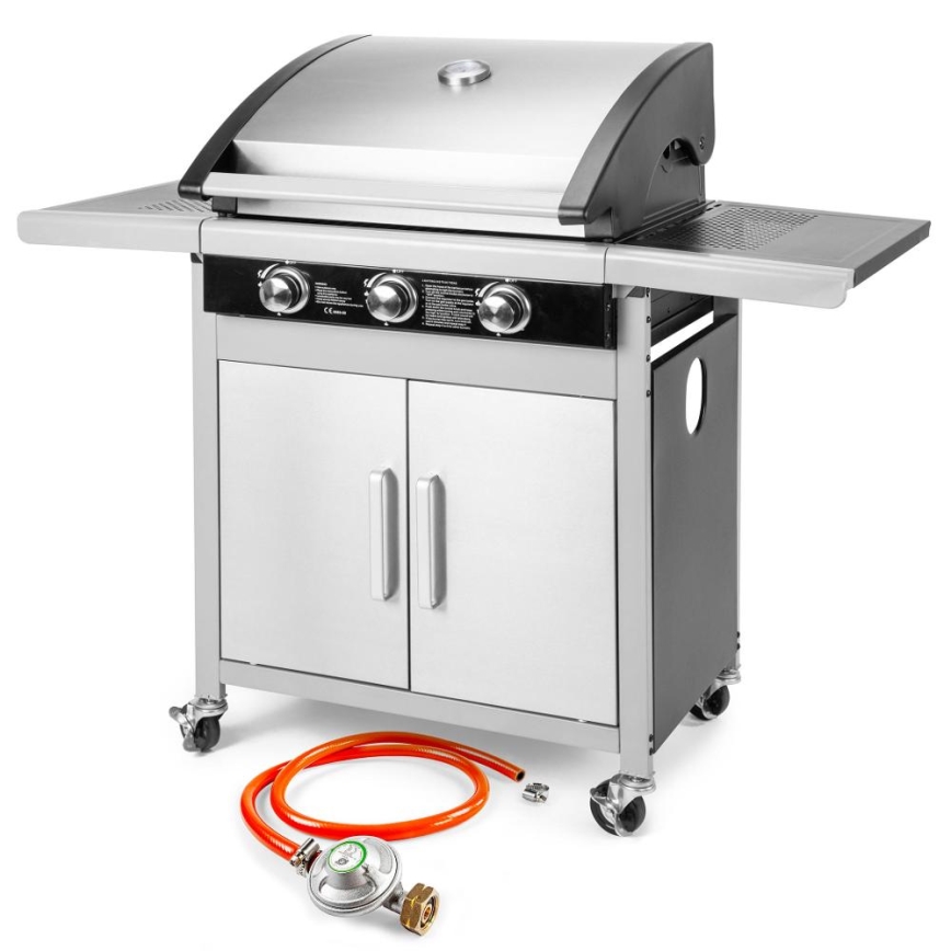 Fieldmann - Gasgrill 3x brændere mat krom