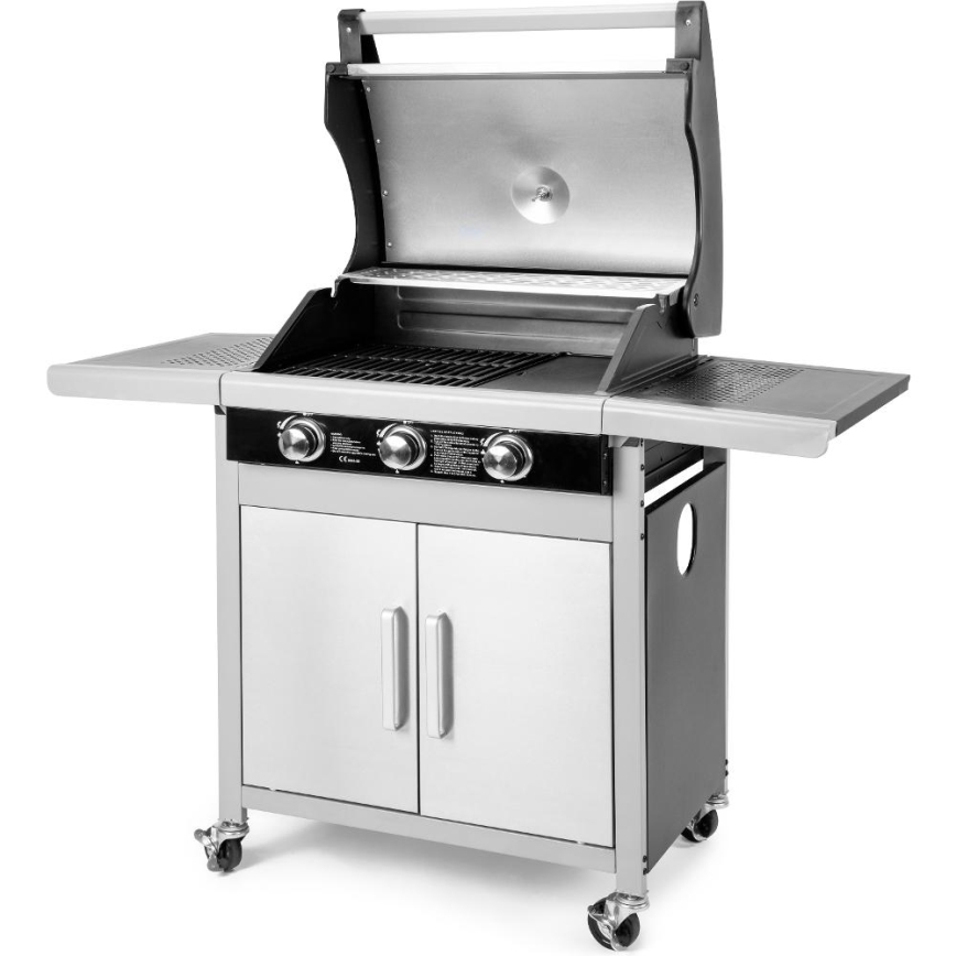 Fieldmann - Gasgrill 3x brændere mat krom