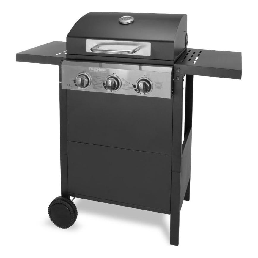 Fieldmann - Gasgrill 3x brændere sort