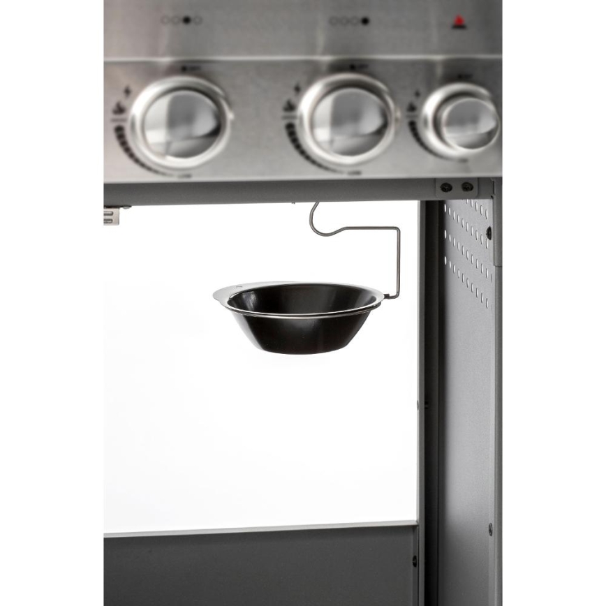 Fieldmann - Gasgrill med 5 brændere, mat krom