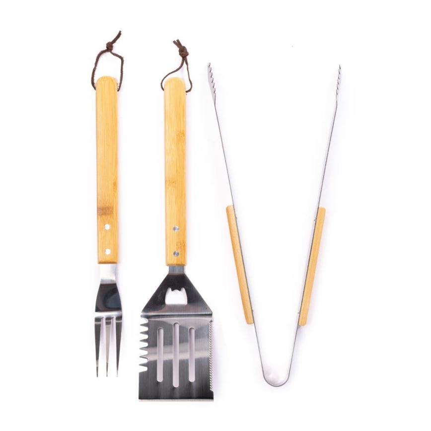 Fieldmann - Grillredskaber med opbevaringstaske rustfrit stål 3 stk.