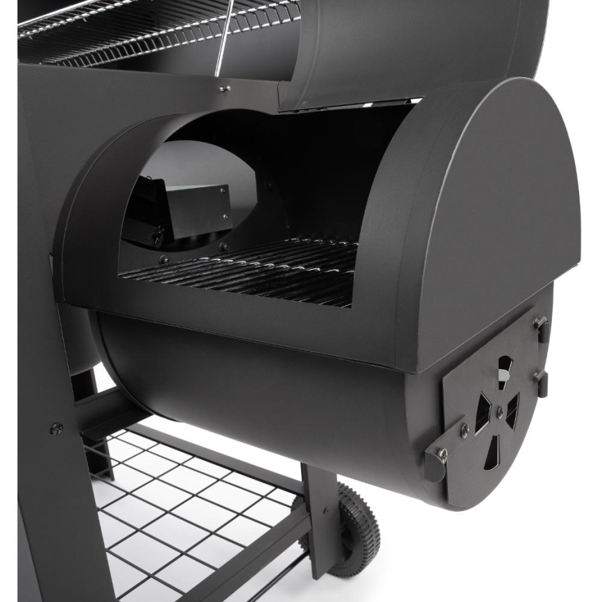 Fieldmann - Kulgrill m. røghus sort