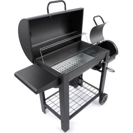 Fieldmann - Kulgrill m. røghus sort
