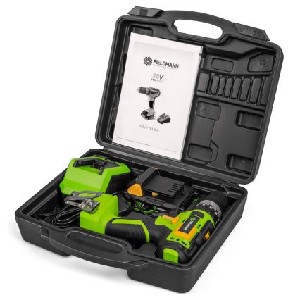 Fieldmann - Ledningsfri boremaskine 2000 mAh 20V + hurtigopladningsstation