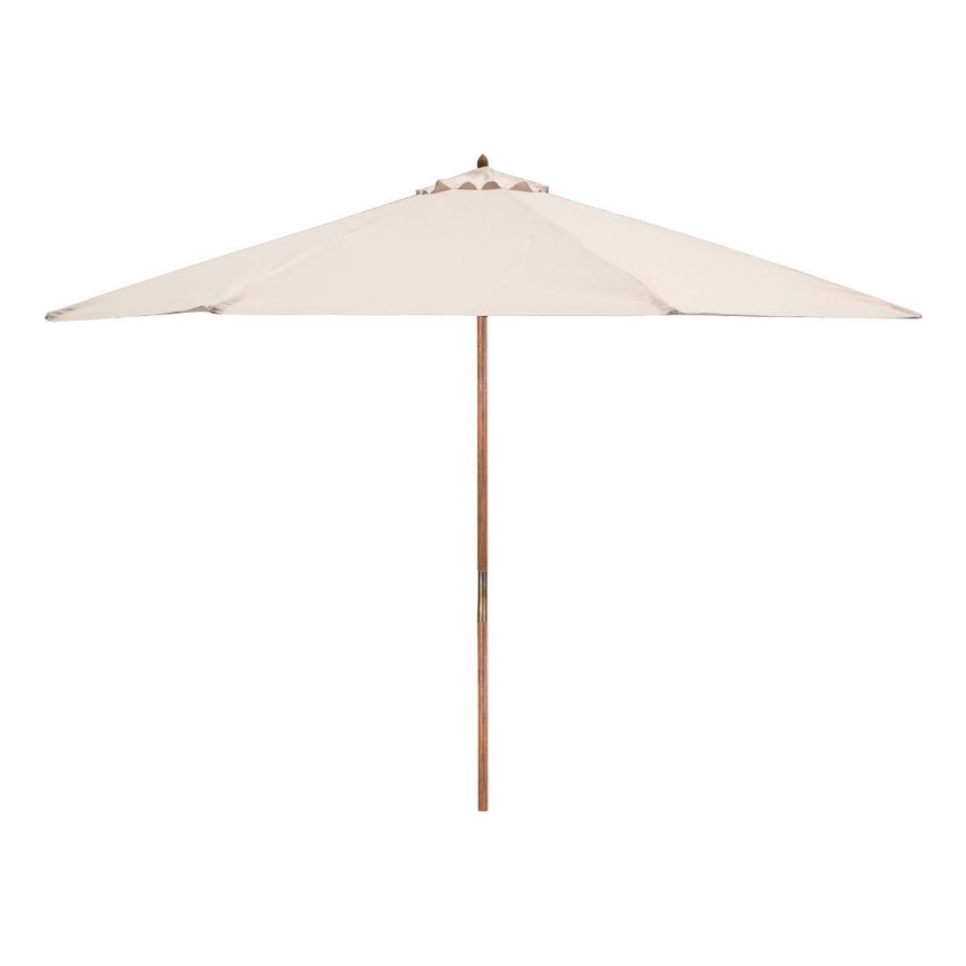 Fieldmann - Parasol diameter 3 m cremefarvet/akacietræ