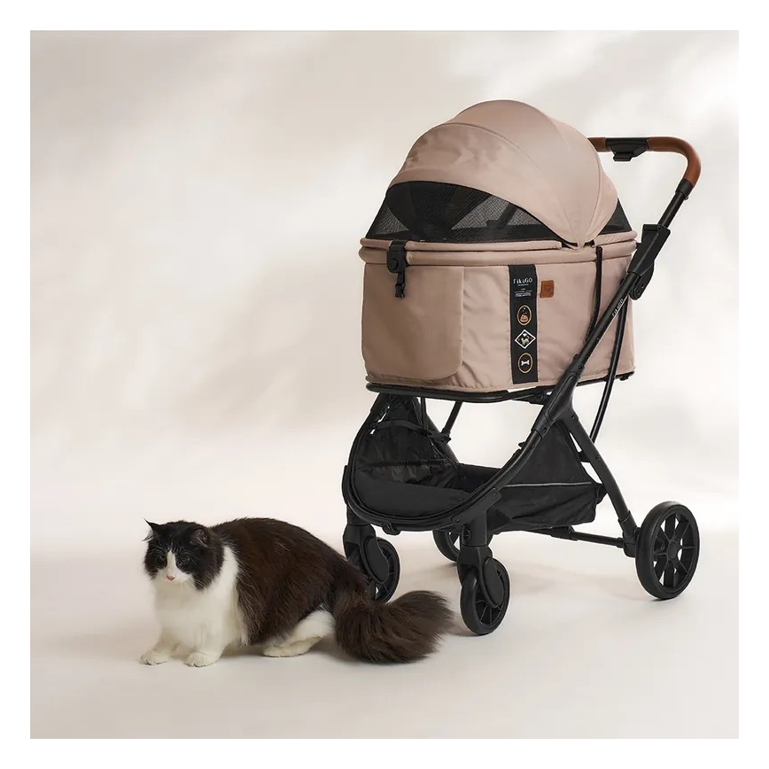 Fikago - Klapvogn til hunde og katte AGILE HUGGY beige