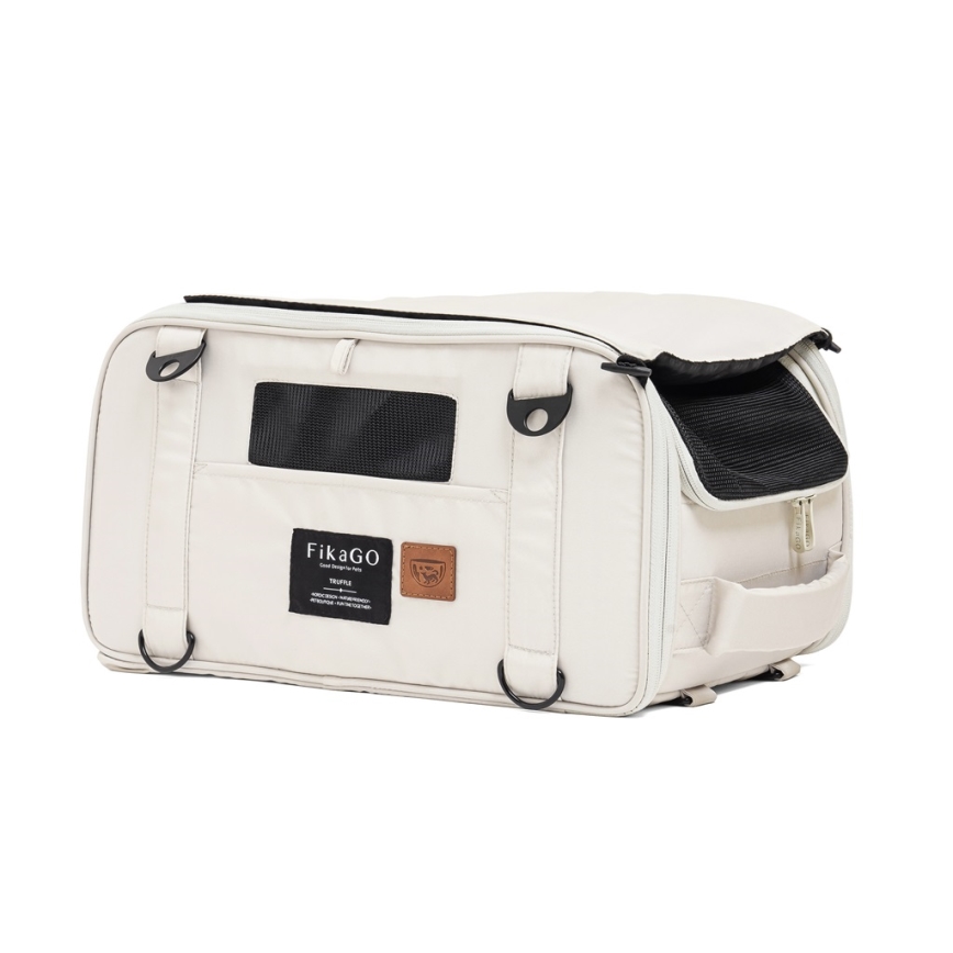 Fikago - Travel carrier bag til dogs og cats TRUFFLE Creamy Cloud