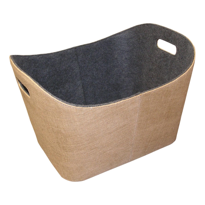 Filtkurv med håndtag 35x55 cm beige