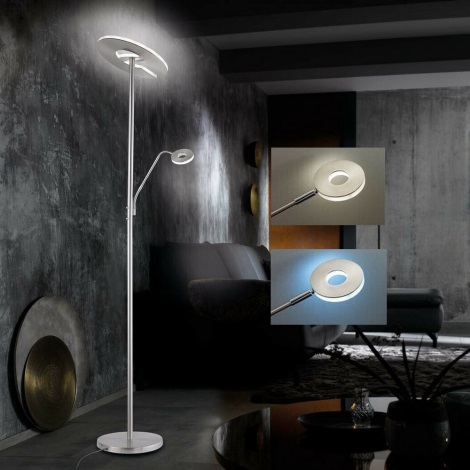 Fischer & Honsel - LED gulvlampe dæmpbar DENT 1xLED/30W/230V + 1xLED/6W