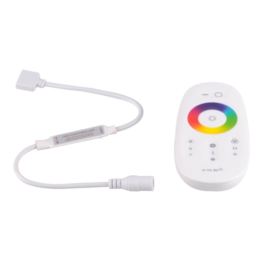 Fjernbetjening til RGBW LED strips 12-24V 2,4GHz 2xAAA + fjernbetjening