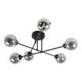 Fladmonteret loftlampe OBSIDIAN 6xG9/10W/230V sort/røget grå