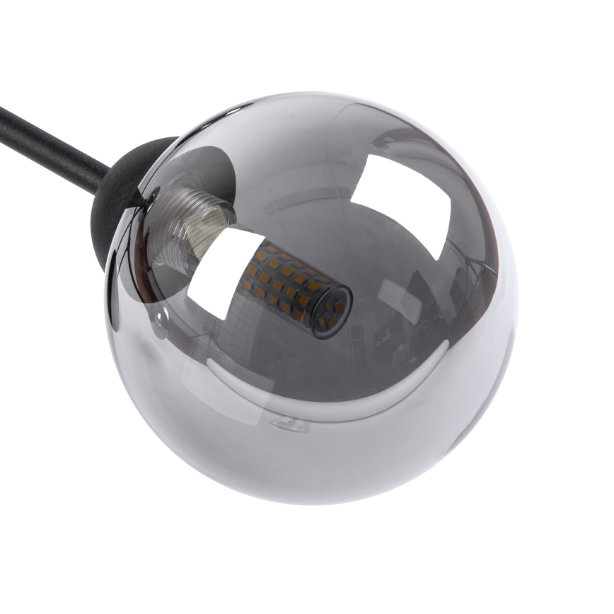 Fladmonteret loftlampe OBSIDIAN 6xG9/10W/230V sort/røget grå