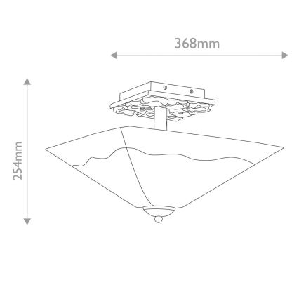 Flambeau STAR-F-S-DG - Loftlampe STAR 2xE27/40W/230V kobber