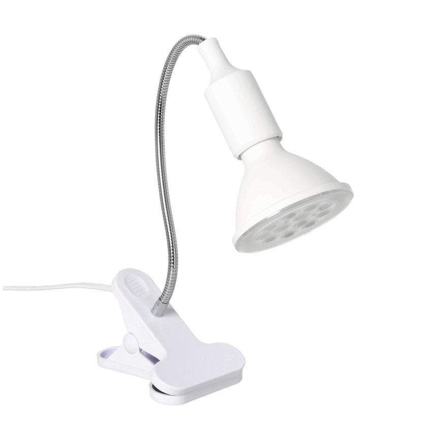 Fleksibel bordlampe med klemme CLIP 1xE27/30W/230V hvid