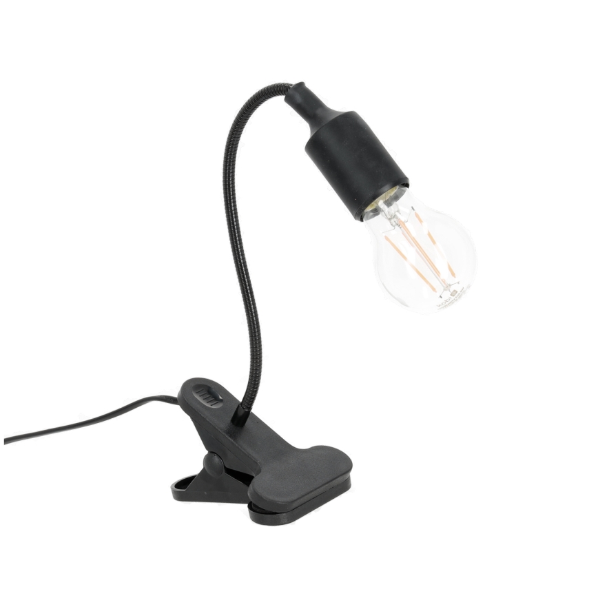 Fleksibel bordlampe med klemme CLIP 1xE27/30W/230V sort