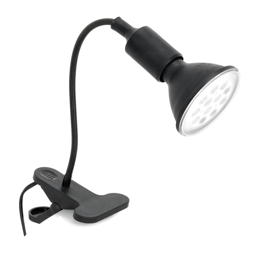 Fleksibel bordlampe med klemme CLIP 1xE27/30W/230V sort