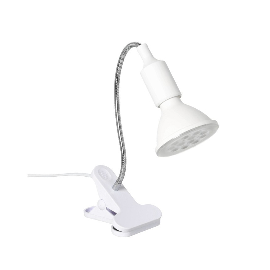 Fleksibel bordlampe med klemme til plantevækst PLANTY 1xE27/30W/230V hvid