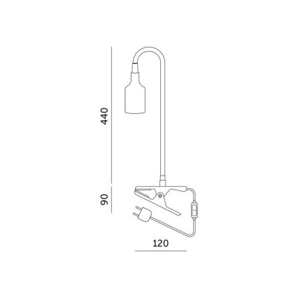 Fleksibel bordlampe med klemme til plantevækst PLANTY 1xE27/30W/230V sort