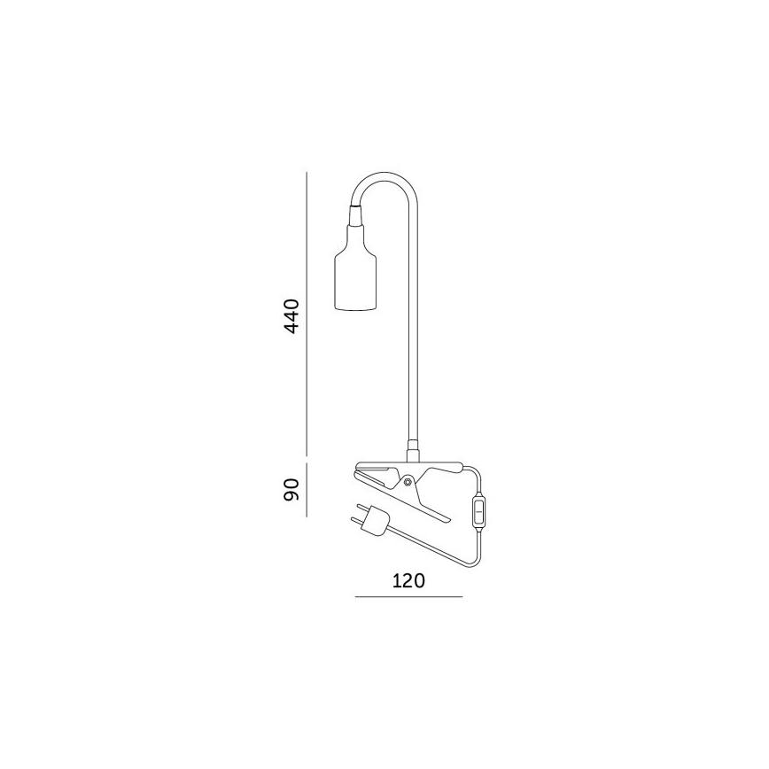 Fleksibel bordlampe med klemme til plantevækst PLANTY 1xE27/30W/230V sort