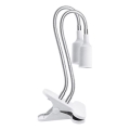 Fleksibel bordlampe med klemme til plantevækst PLANTY 2xE27/30W/230V hvid