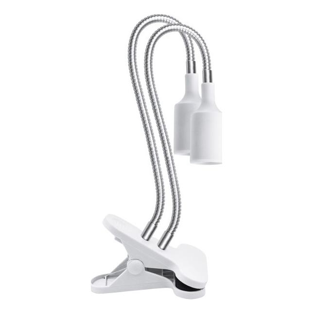 Fleksibel bordlampe med klemme til plantevækst PLANTY 2xE27/30W/230V hvid